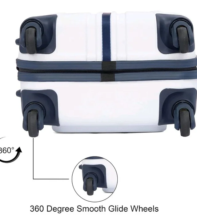 Tommy Hilfiger Wyoming Check-in Luggage | 66cm Mid Size Trolley Bag|Durable Polycarbonate Hardshell Suitcase with TSA Lock|360° Spinner Wheel & Adjustable Telescopic Handle|85L Capacity|Color- White