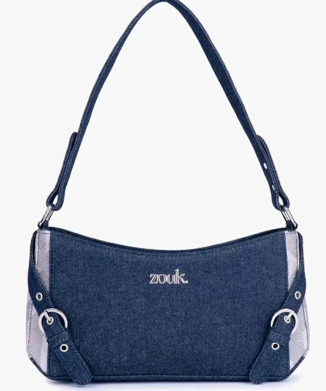 Zouk Lyra 8Small Shoulder Bag for Women – Denim & Printed Shoulder Bag with Water-Resistant Lining | Handcrafted Sling Bag with Multiple Pockets & Zip Closure for Daily & Weekend Use |