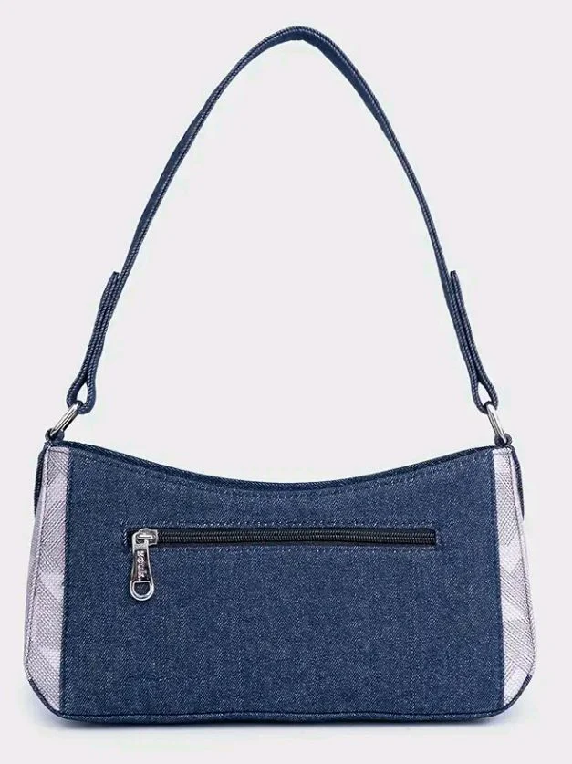 Zouk Lyra 8Small Shoulder Bag for Women – Denim & Printed Shoulder Bag with Water-Resistant Lining | Handcrafted Sling Bag with Multiple Pockets & Zip Closure for Daily & Weekend Use |