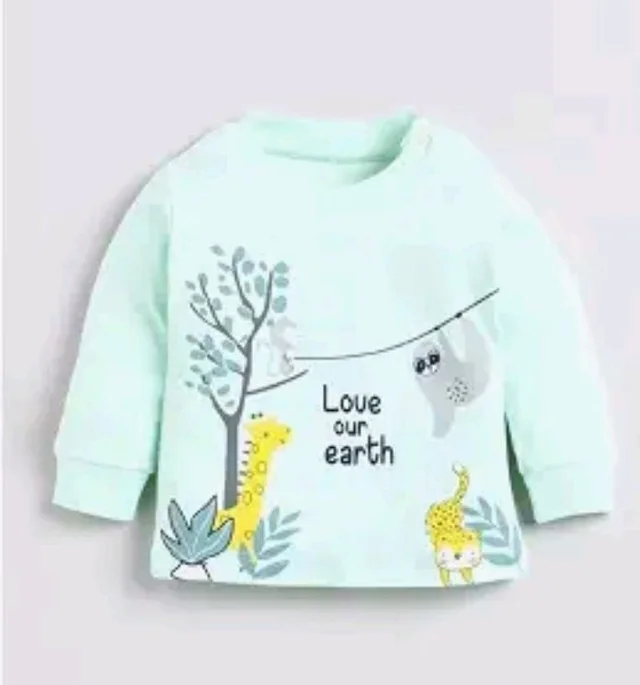 Indhrani Garments Kids Clothes for Boys | Printed Cotton Lightweight Sweatshirt and Pant | Baby Boy Dress Clothing Set
- 2-3 Y, Green