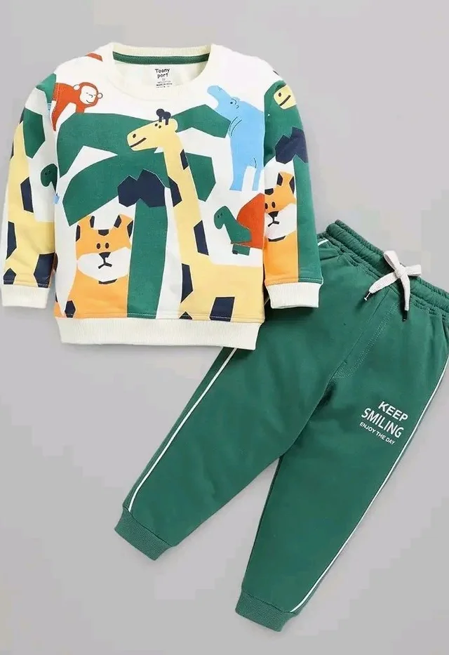 Toonyport Boys & Girls Giraffe Casual Sweatshirt and Jogger (Multicolor)
- 6-12 M, Multicolours