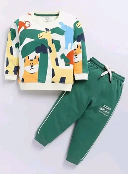 Toonyport Boys & Girls Giraffe Casual Sweatshirt and Jogger (Multicolor)
- 6-12 M, Multicolours