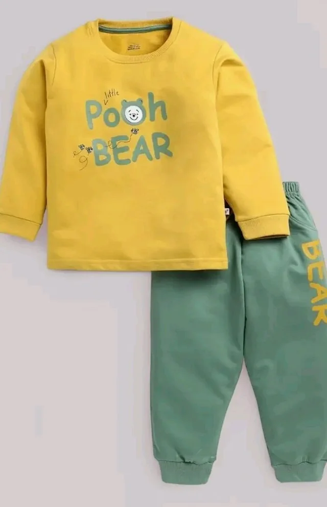 SHREE SHYAM TEXTILE T-Shirt with Pant Set | Cotton Printed Full Sleeves Kids Dress
- 4-5 Y, Yellow & Green