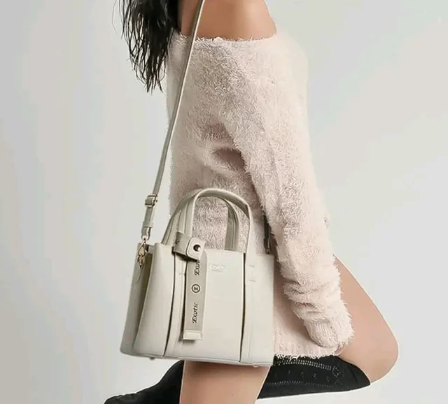 Premium Ivory Chic Edition Urban Luxe Hand & Sling Bag for Women | Stylish PU Leather Tote with Spacious Compartments & Detachable Strap