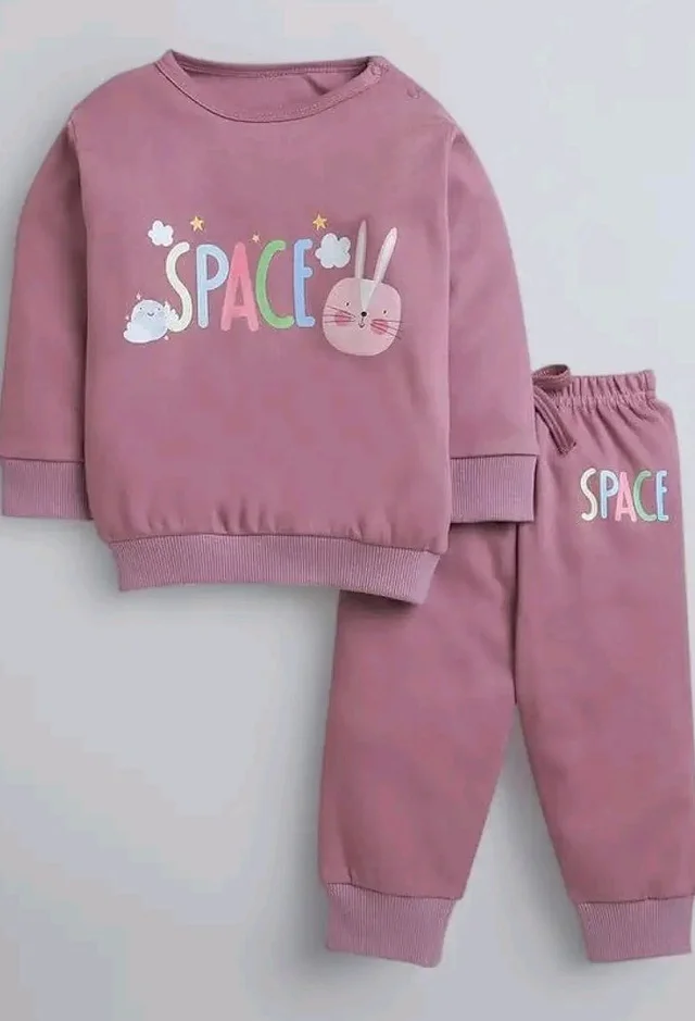 BUMZEE Mauve Girls Full Sleeves Cotton T-Shirt & Jogger Set (Peb10002)
- 18-24 M, Mauve