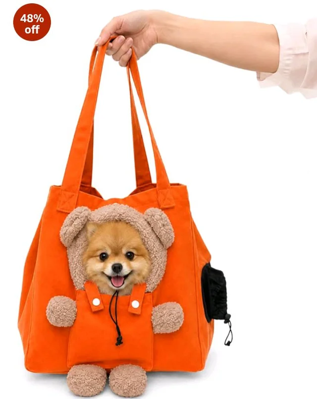 PocketPup Pet Tote Bag for Small Dogs & Cats up to 6.5 kg | Breathable Canvas Pet Carrier | Lightweight Travel Shoulder Tote for Puppies & Cats (Orange)
48%
off