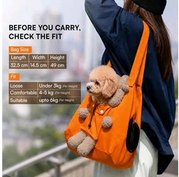 PocketPup Pet Tote Bag for Small Dogs & Cats up to 6.5 kg | Breathable Canvas Pet Carrier | Lightweight Travel Shoulder Tote for Puppies & Cats (Orange)
48%
off