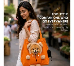 PocketPup Pet Tote Bag for Small Dogs & Cats up to 6.5 kg | Breathable Canvas Pet Carrier | Lightweight Travel Shoulder Tote for Puppies & Cats (Orange)
48%
off
