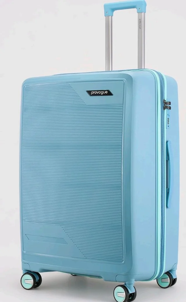 Provogue Spectrum Hard-Sided PP 65 Cm Trolley Bags for Travel Medium Size | Expandable Luggage Suitcase with 8 Wheels | Combination Lock | 5 Year Warranty (Frost Fade Blue)