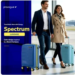 Provogue Spectrum Hard-Sided PP 65 Cm Trolley Bags for Travel Medium Size | Expandable Luggage Suitcase with 8 Wheels | Combination Lock | 5 Year Warranty (Frost Fade Blue)
