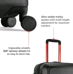 Urban Jungle by Safari Medium, The Caliber (65cm) Trolley, 70L Capacity Hard Sided Polycarbonate Suitcase, TSA Lock, Anti Theft Zipper, 8 Silent Spinner Wheels (Carbon Black)