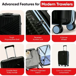 Visit the LAttitude By Provogue Store
4.0 out of 5 stars 117
Core Medium Check-in Suitcase 65cm 24 inch Polypropylene Hard Trolley Bag, 8 Spinner Wheels, Recessed Number Lock, Lightweight Luggage for Men & Women Midnight Black/Arctic Blue
100+ bought in past month