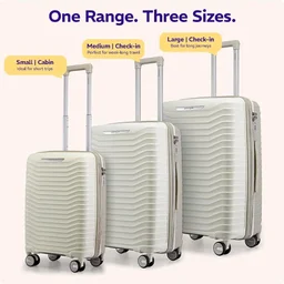 Provogue Coral Hard-Sided PP 55 Cm Suitcase/Cabin Trolley Bag Small| Expandable Space with 8 Wheels Trolley Bags for Travel |Combination Lock|5 Year Warranty (Grey Cloud/Timberwolf Grey)