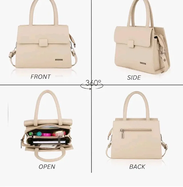Classy Handbag for Women | Elegant Flap Top Handle Bag | Removable/Adjustable Strap | Smooth Zip Closure | Fashion Ladies Purse for Office, Travel, Shopping & Everyday Use