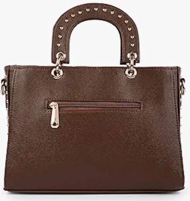 Women,SQuilted Faux Leather Satchel Handbag | Diamond Cut Cross Shoulder & Handheld Bag with Studded Top Handle & Adjustable Sling Strap | Stylish Ladies Purse for Office & Travel