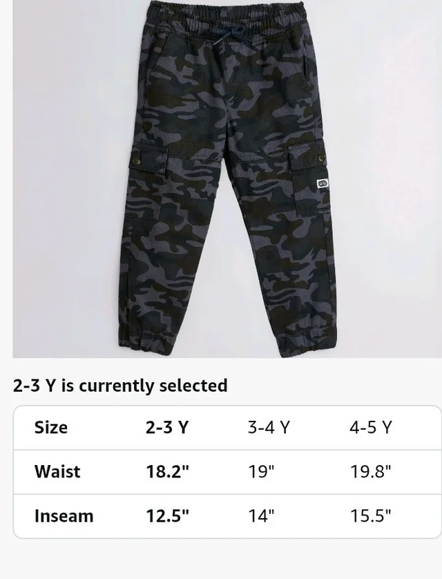 Amazon Brand - Symbol Boy's Cotton Cargo Jogger | Elasticated Waistband and Cuff | Stretchable | Age 2-14 Years
- 12-14 Y, Navy Como