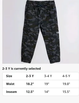 Amazon Brand - Symbol Boy's Cotton Cargo Jogger | Elasticated Waistband and Cuff | Stretchable | Age 2-14 Years
- 2-3 Y, Navy Como
