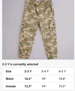 Amazon Brand - Symbol Boy's Cotton Cargo Jogger | Elasticated Waistband and Cuff | Stretchable | Age 2-14 Years
- 6-8 Y, Khaki como