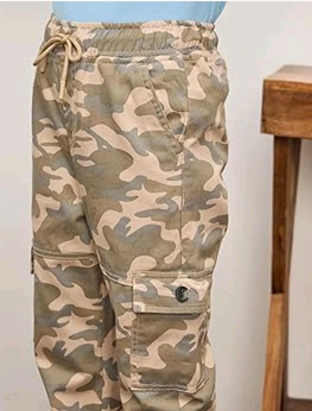 Amazon Brand - Symbol Boy's Cotton Cargo Jogger | Elasticated Waistband and Cuff | Stretchable | Age 2-14 Years
- 12- 14 Y, Khaki como