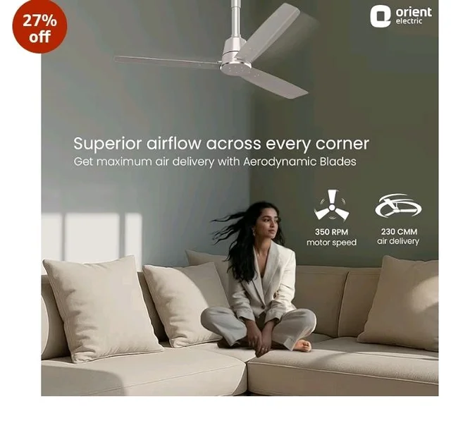 Orient Electric Newly Launched 1200 mm Proton BLDC | BLDC energy saving ceiling fan with Remote |BEE 5-star rated | Saves up to 50% on electricity bills | 3 year warranty by Orient | Cream Latte - Cream Latte
