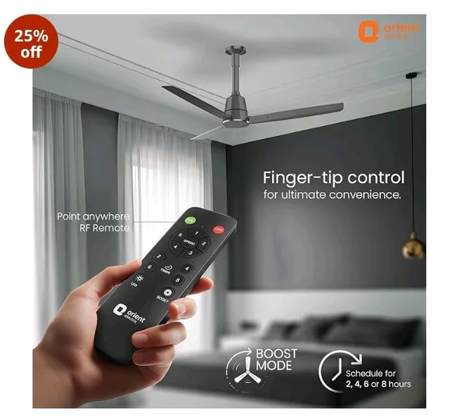 Orient Electric Newly Launched 1200 mm Proton BLDC | BLDC energy saving ceiling fan with Remote |BEE 5-star rated | Saves up to 50% on electricity bills | 3 year warranty by Orient | Daytone Grey - Dayton Grey