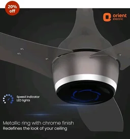 Orient Electric Newly Launched 1200 mm Aeon VC Smart BLDC ceiling fan for home |BEE 5-star rated | IOT Enabled & Remote Control | Two-Way Rotation for | 5 year warranty by Orient | Magma Grey - Magma Grey