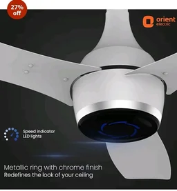 Orient Electric Newly Launched 1200 mm Aeon VC Smart BLDC Ceiling Fan for Home |BEE 5-Star Rated | IOT Enabled & Remote Control | Two-Way Rotation | 5 year warranty by Orient | Pixel White - Pixel White