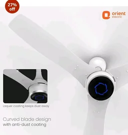 Orient Electric Newly Launched 1200 mm Aeon VC Smart BLDC Ceiling Fan for Home |BEE 5-Star Rated | IOT Enabled & Remote Control | Two-Way Rotation | 5 year warranty by Orient | Pixel White - Pixel White