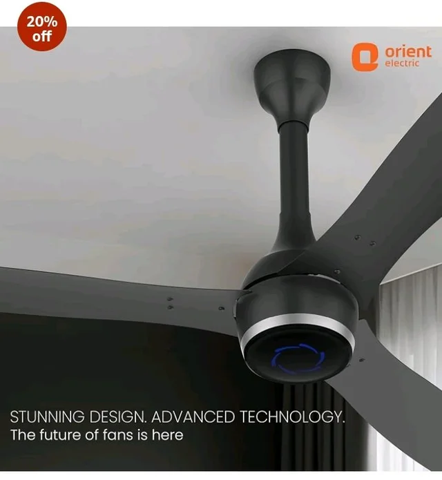 Orient Electric Newly Launched 1200 mm Aeon VC Smart BLDC ceiling fan for home |BEE 5-star rated | IOT Enabled & Remote Control | Two-Way Rotation | 5 year warranty by Orient | Cosmos Black - Cosmos Black