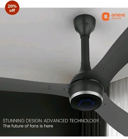 Orient Electric Newly Launched 1200 mm Aeon VC Smart BLDC ceiling fan for home |BEE 5-star rated | IOT Enabled & Remote Control | Two-Way Rotation | 5 year warranty by Orient | Cosmos Black - Cosmos Black