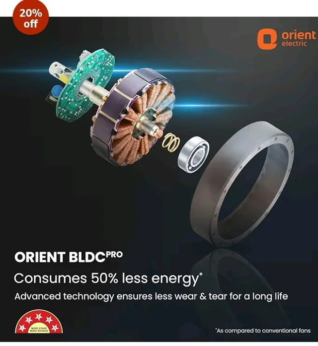 Orient Electric Newly Launched 1200 mm Aeon VC Smart BLDC ceiling fan for home |BEE 5-star rated | IOT Enabled & Remote Control | Two-Way Rotation | 5 year warranty by Orient | Cosmos Black - Cosmos Black
