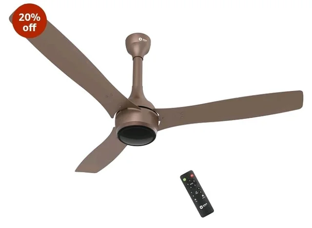 Orient Electric Newly Launched 1200 mm Aeon BLDC PRO, BEE 5-star rated, Anti-Dust Designer Ceiling fan with Remote & 5 yrs Warranty by Orient, Boost mode for High Air Delivery - Tangerine Brown - Tangerine Brown