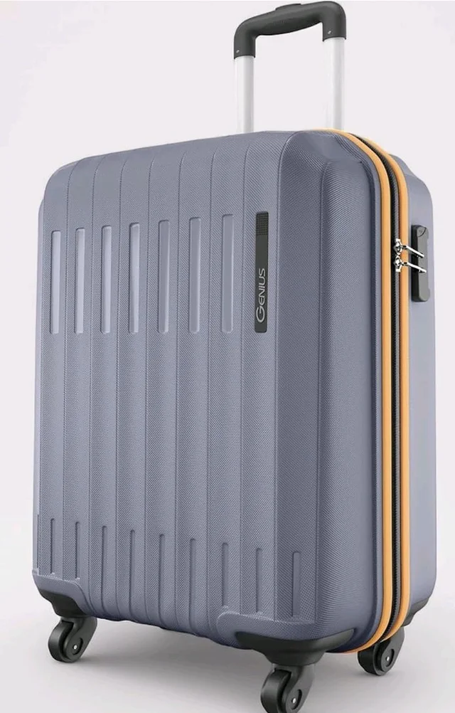 Safari Genius Alley 55cm Cabin Trolley Bag Hard Case Polypropylene, 4 Spinner Wheels, 360 Degree Wheeling Carry on Luggage, Travel Bag, Suitcase, Trolley Bags, Flintstone Softline (Grey)