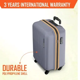 Safari Genius Alley 55cm Cabin Trolley Bag Hard Case Polypropylene, 4 Spinner Wheels, 360 Degree Wheeling Carry on Luggage, Travel Bag, Suitcase, Trolley Bags, Flintstone Softline (Grey)