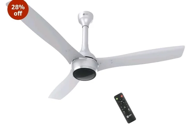 Orient Electric Newly Launched 1200 mm Aeon BLDC PRO, BEE 5-star rated, Anti-Dust Designer Ceiling fan with Remote & 5 yrs Warranty by Orient, Boost mode for High Air Delivery - Platinum Silver - Platinum Silver