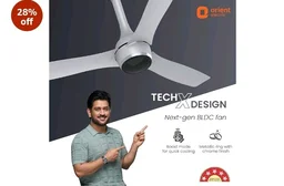 Orient Electric Newly Launched 1200 mm Aeon BLDC PRO, BEE 5-star rated, Anti-Dust Designer Ceiling fan with Remote & 5 yrs Warranty by Orient, Boost mode for High Air Delivery - Platinum Silver - Platinum Silver