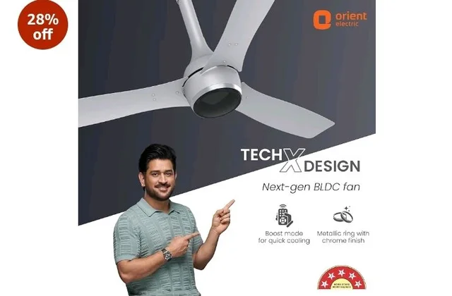 Orient Electric Newly Launched 1200 mm Aeon BLDC PRO, BEE 5-star rated, Anti-Dust Designer Ceiling fan with Remote & 5 yrs Warranty by Orient, Boost mode for High Air Delivery - Platinum Silver - Platinum Silver