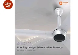 Orient Electric Newly Launched 1200 mm Aeon BLDC PRO, BEE 5-star rated, Anti-Dust Designer Ceiling fan with Remote & 5 yrs Warranty by Orient, Boost mode for High Air Delivery - Platinum Silver - Platinum Silver