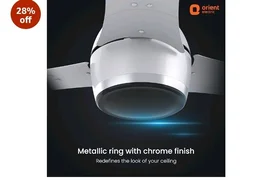 Orient Electric Newly Launched 1200 mm Aeon BLDC PRO, BEE 5-star rated, Anti-Dust Designer Ceiling fan with Remote & 5 yrs Warranty by Orient, Boost mode for High Air Delivery - Platinum Silver - Platinum Silver