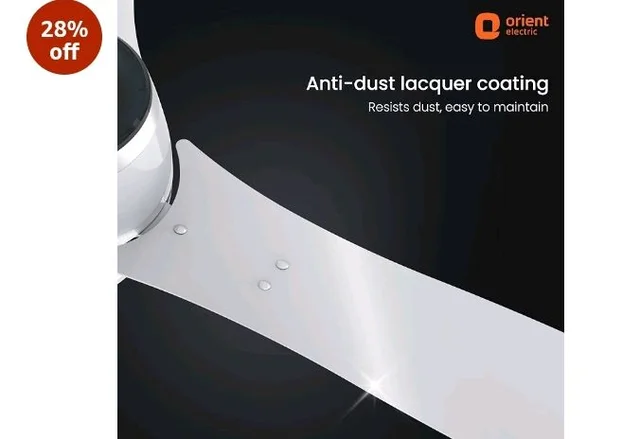 Orient Electric Newly Launched 1200 mm Aeon BLDC PRO, BEE 5-star rated, Anti-Dust Designer Ceiling fan with Remote & 5 yrs Warranty by Orient, Boost mode for High Air Delivery - Platinum Silver - Platinum Silver