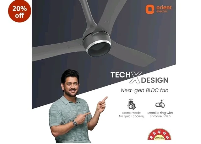 Orient Electric Newly Launched 1200 mm Aeon BLDC PRO, BEE 5-Star Rated, Anti-Dust Designer Ceiling fan with Remote, 5 yrs Warranty by Orient, Boost mode for High Air Delivery - Cloud Grey
20%
off
- Cloud Grey