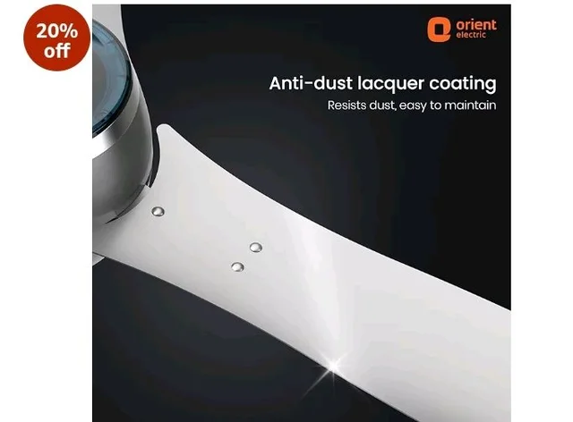 Orient Electric Newly Launched 1200 mm Aeon BLDC PRO, BEE 5-Star Rated, Anti-Dust Designer Ceiling fan with Remote, 5 yrs Warranty by Orient, Boost mode for High Air Delivery - Cloud Grey
20%
off
- Cloud Grey