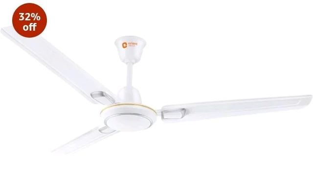 Orient Electric 1200 mm Pacific Air Déco| Decorative ceiling fan | Powerful airflow| BEE1 Star Rated | 2-year warranty | White Silver, pack of 1 - White Silver