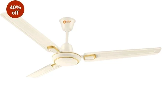 Orient Electric 1200 mm Pacific Air Déco| Decorative ceiling fan | Powerful airflow| BEE 1 Star Rated | 2-year warranty | Ivory Gold, pack of 1 - Ivory Gold