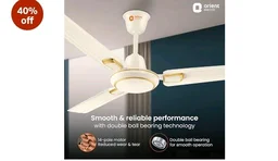 Orient Electric 1200 mm Pacific Air Déco| Decorative ceiling fan | Powerful airflow| BEE 1 Star Rated | 2-year warranty | Ivory Gold, pack of 1 - Ivory Gold