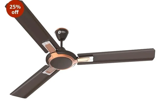 Orient Electric 1200 mm Apex Prime| 5 Years Warranty by Orient | 350 RPM Motor Speed | BEE 1-Star Rated Energy Efficient Fan| Rust-Proof Aluminium Blades| Ceiling fan for home| Smoke Brown, Pack of 1 - Smoke Brown