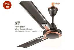 Orient Electric 1200 mm Apex Prime| 5 Years Warranty by Orient | 350 RPM Motor Speed | BEE 1-Star Rated Energy Efficient Fan| Rust-Proof Aluminium Blades| Ceiling fan for home| Smoke Brown, Pack of 1 - Smoke Brown
