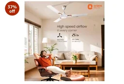 Orient Electric 1200 mm Apex Prime| 5 years warranty by Orient | 350 RPM motor speed| BEE 1 Star Rated Energy Efficient Fan| Rust-proof Aluminium blades| Decorative ring & trims| White, pack of 1 - White