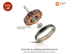 Orient Electric 1200 mm Apex Prime| 5 years warranty by Orient | 350 RPM motor speed| BEE 1 Star Rated Energy Efficient Fan| Rust-proof Aluminium blades| Decorative ring & trims| White, pack of 1 - White