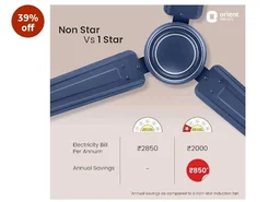 Orient Electric Apex-FX 1200mm Ceiling Fan for Home| BEE 1 Star Rated Energy Efficient Fan| Rust Resistant | Strong and Powerful Motor | 2 Years Warranty by Orient | Blue - Pack of 1
1K+ bought in past month - Blue